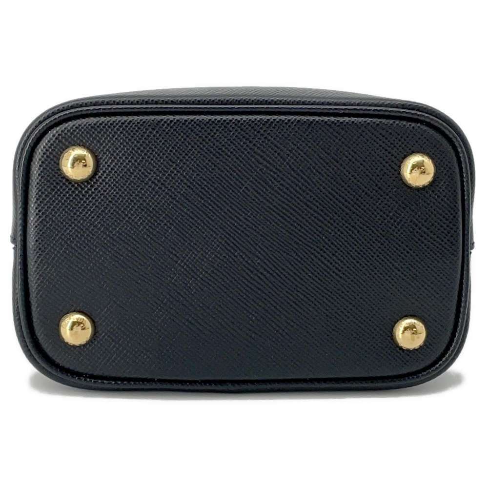 Prada handbag Saffiano Panier leather shoulder bag black - Picture 3 of 10